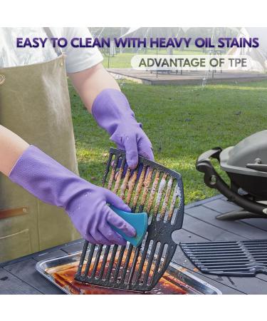 VGO Purple Household Gloves - Latex-Free Super-Thick Slipproof Cleaning & Food Prep Gloves for Kitchen Bathroom & Garden (TP117 S 1 Pack) - Buy Online on GoSupps.com