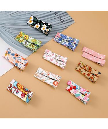 Lusofie 20Pcs Baby Hair Clips Floral Print Toddler Barrettes Baby Barrettes For Fine Hair Non-Slip Alligator Clips Hair Accessories For Girls Toddler Baby Kids