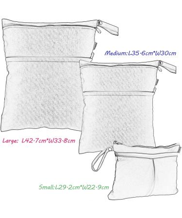 DAMERO 3pcs Wet Dry Bag for Cloth Diapers - Daycare & Travel Organizer with 2 Zippered Pockets - Grey (3 Count) - Buy Online on GoSupps.com