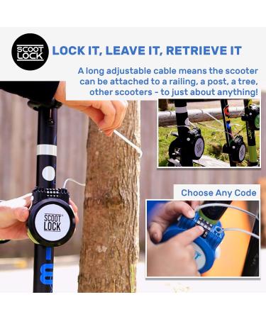 Scoot Lock | Sustainable Combination Roller & Bicycle Lock for Kids & Adults - Reinforced Micro Trunki Segway & More (Black) - Buy Online on GoSupps.com