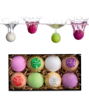 TranquilBeauty Bath Bombs Gift Set for Women/Bath Bomb Set with Essential Oils - 8X Bath Bombs - Organic/Vegan/Handmade for an Extraordinary Bubble Bath Experience at Your Home 80 g Multicolor
