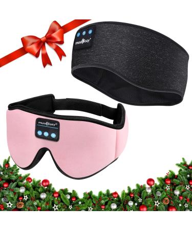 MUSICOZY Sleep Headphones Bluetooth Wireless Sports Headband Sleeping Eye Mask Earbud for Side Sleepers Cool Tech Unique Holiday Christmas Gifts Pack of 2