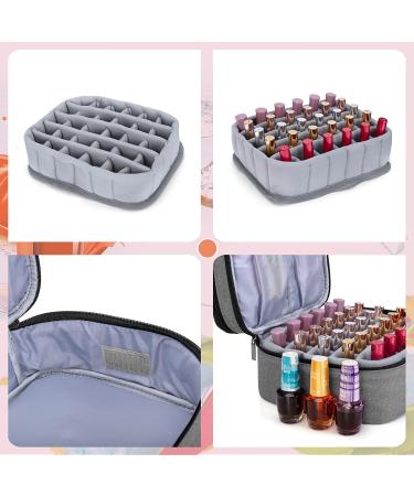 LUXJA Nail Polish Carrying Case - Gray, Double-Layer Organizer for 30 Bottles (15ml), Manicure Set Bag - (Bag Only) - Buy Online on GoSupps.com
