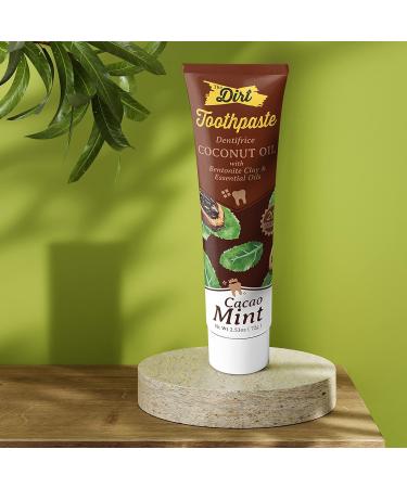 THE DIRT Coconut Oil Toothpaste - Fluoride & Gluten Free Natural Oral Care - Cacao Mint Flavor (72g 10 Weeks Supply - Buy Online on GoSupps.com
