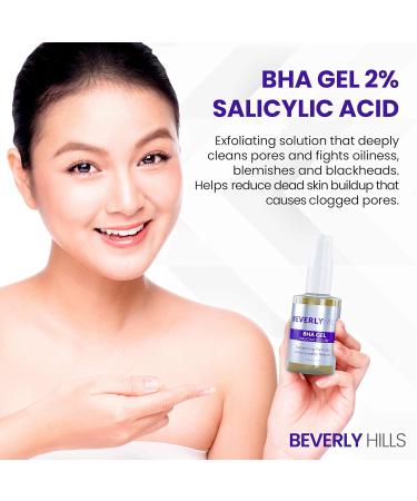 Beverly Hills BHA Gel 2% Salicylic Acid | Best Facial Exfoliator & Acne Treatment | Hydrating BHA Exfoliant for Blackheads & Pore Cleaning - 30mL (60 Days Supply - Buy Online on GoSupps.com