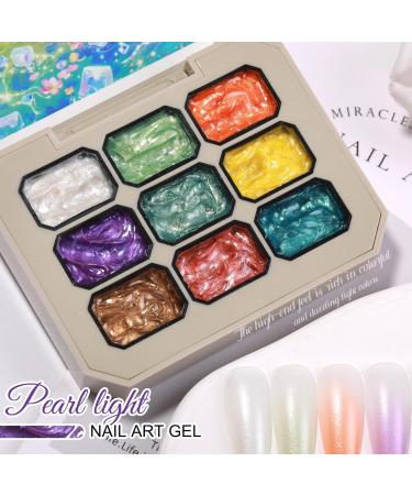 Nail Gel Palette | Gradient Gel for Paint - Palette of 9 Colors Paint Accessories for Women and Girls Nail Manicure Design for Creative Artistic Expression - Buy Online on GoSupps.com