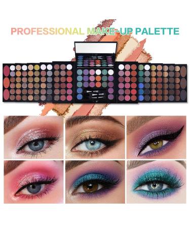 UCANBE 142 Colors Eyeshadow Palette with Face Blushes and Eyebrow Powder - Makeup Set with Mirror for Women, Nude & Colorful Eye Shadow Kit, Perfect Gift - Buy Online on GoSupps.com