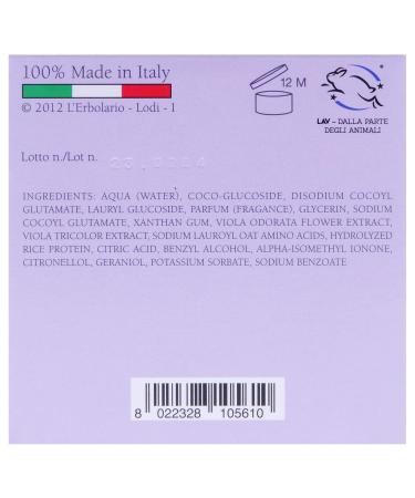LErbolario Shower Gel Accordo Viola 10.1 oz - Moisturizing Floral Powdery Body Wash with Violet Extracts - Cruelty-Free International Shipping - Buy Online on GoSupps.com