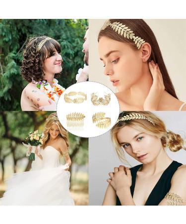 4-Piece Roman & Greek Crown Set | Goddess Hair Accessories | Laurel Headbands & Hair Combs for Elegant Styling - Buy Online on GoSupps.com
