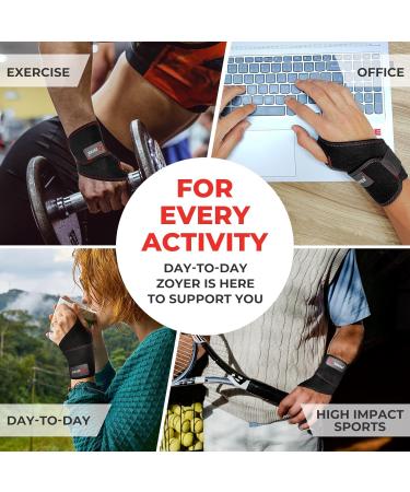 ZOYER Carpal Tunnel Wrist Brace - Comfortable Night Support Breathable Compression Sleeve for Tendonitis & Arthritis - Reversible Wrist Wrap for Men & Women - Buy Online on GoSupps.com