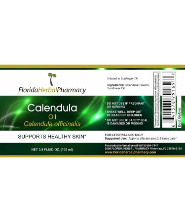 Florida Herbal Pharmacy Calendula Oil 3.4 oz. (100 ml) - Natural Marigold Extract - Buy Online on GoSupps.com