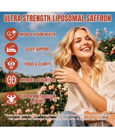 Oeaqeff Liposomal Saffron Supplements -11 in 1 100% Pure Saffron Extract 88.5 mg Maximum Absorption for Mood Energy & Vision Vegan Non-GMO - 60 Vegan Capsules (1) - Buy Online on GoSupps.com