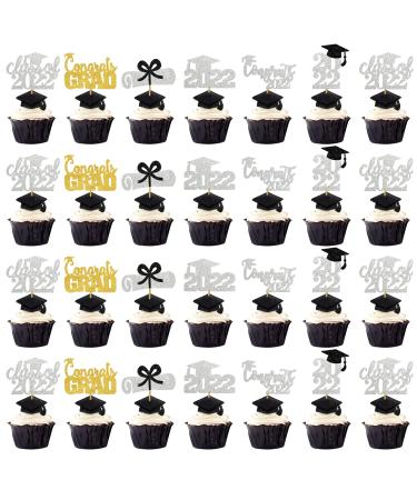 4XD-gold grad cupcake topper-silver