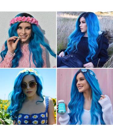 Mildiso 26 Ombre Blue Curly Wavy Wig for Women with Wig Cap - Natural and Cute Mermaid Style for Daily or Party Wear | M052B - Buy Online on GoSupps.com