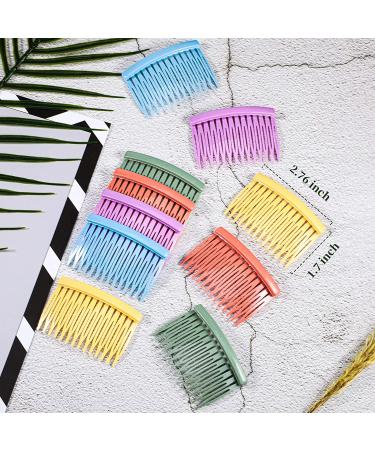 10 Colorful Classic Side Combs | Wide Teeth Hair Clips for Women & Girls - 14 Teeth - Buy Online on GoSupps.com