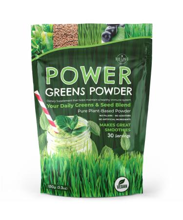 NGU Super Greens Powder 150g Clean Detox Superfood Featured in The Vegan Magazine Antioxidant Immune Support Supplement to Get Daily Energy Boost w/Vitamin C Vitamin A Calcium & Potassium