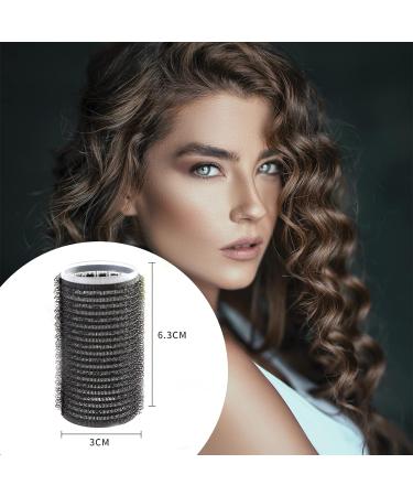4pcs Hair Rollers Self Grip Sticky Hair Rollers Heatless Rollers for Hair Volume Salon Hairdressing Curlers Curling Tools (Black) - Buy Online on GoSupps.com