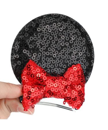 Mickey Mouse Ears Minnie Sequin Hair Clips - Set of 4 | Hair Accessories for Women, Girls, Kids | Pink Red | Mommy approved! - Buy Online on GoSupps.com