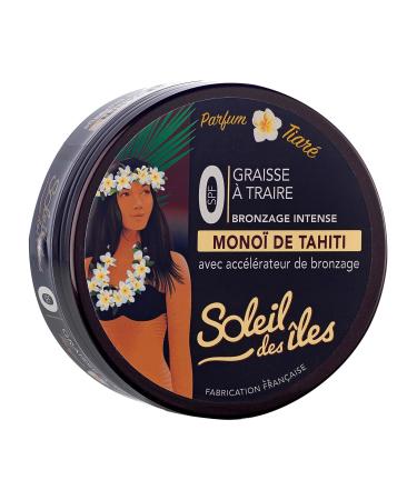 Sun of the Islands | 100% Natural Tahitian Monoi Milking Grease with Tan Accelerator - Paraben Free, Water Resistant - Tiare Fragrance - Made in France