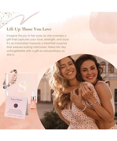 Women & Teenager Anxiety Bracelet with Pink Zebra Jasper Beads & Essential Oils for Self Care - Rose Gold Love Lock 17.5cm (Small) - Buy Online on GoSupps.com