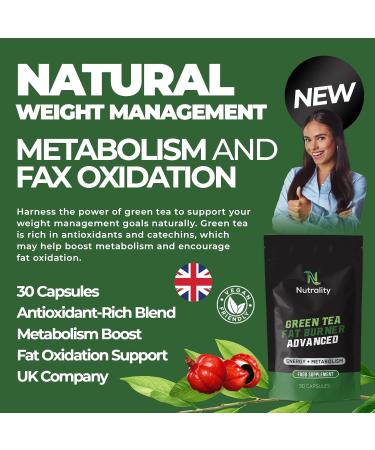 Nutrality Green Tea Fat Burner Advanced - Metabolism Boost & Appetite Suppressant for Weight Management - Vegan - 30 Capsules - Buy Online on GoSupps.com