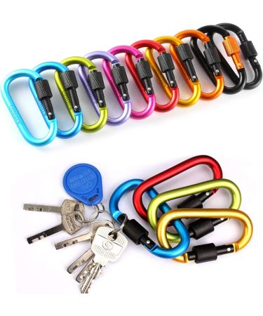 10 Pack Colorful Aluminum Carabiners with Screw Cap Gimars Key Riper Hooks for Camping Fishing Hiking & Traveling - Buy Online on GoSupps.com