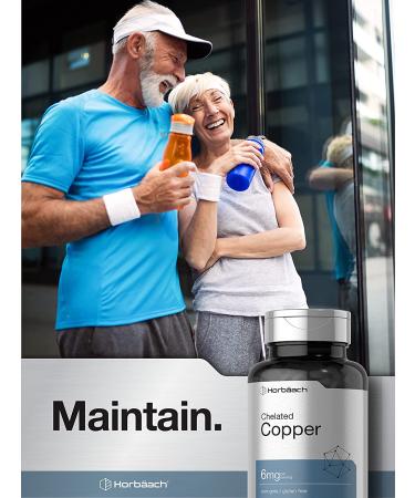 Chelated Copper 6mg Supplement | 300 Vegetarian Tablets | Non-GMO & Gluten-Free | Horbaach - Buy Online on GoSupps.com