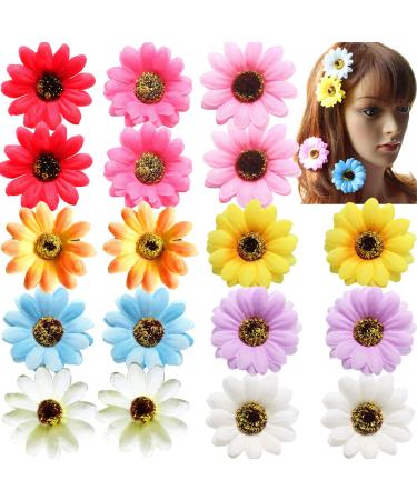 18 Pcs Daisy Hair Clips Pairs of Sweet Flower Hair Clips Suitable for Beach Wedding Bridesmaids  Brides and Flower Girl Hair Accessories Clothing Accessories 18 Colors
