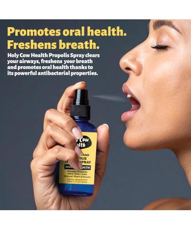Propolis Manuka Throat Spray - Instant relief for a dry scratchy throat - Daily immune support - Freshens breath + Promotes oral health - Made in New Zealand by Holy Cow Health - Buy Online on GoSupps.com