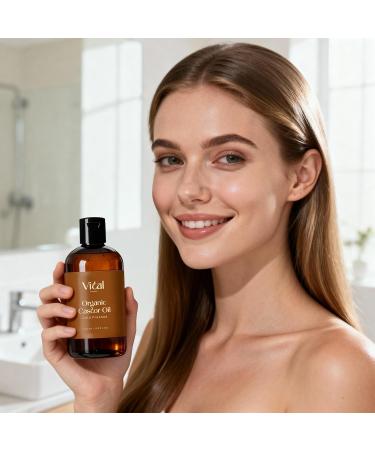 Vital Strands Castor Oil Organic & Cold Pressed Nourishing Treatment for Hair & Skin Eyelash & Brow Serum Aceite de Ricino - Hexane Free, Vegan, 8oz - Buy Online on GoSupps.com