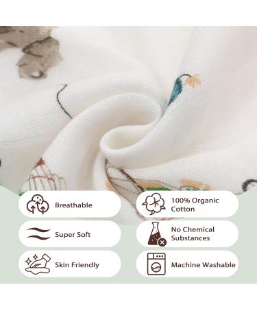 Amo Nenes Baby Swaddle Blanket | Large 110x150 cm Muslin Cloth | Soft Breathable Bamboo Cotton Wrap for Newborns | Double Layer Animals Print - Buy Online on GoSupps.com