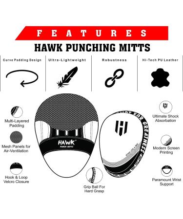 Hawk Sports All-Black Leather Punching Mitts for Martial Arts and Boxing Training - Men, Women, Kids - Buy Online on GoSupps.com