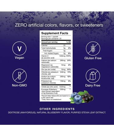 Hydralyte Immunity | Elderberry & Vitamin C Electrolyte Powder Packets - 20 Count | Immune Support Hydration with Zinc & Electrolytes - Buy Online on GoSupps.com