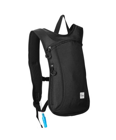 Vibe Hydration Backpack Pack from Recycled Polyester - 2L Bladder for Women Men Rave Black