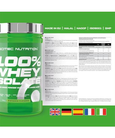 Scitec Nutrition 100% Whey Isolate - Pure Protein Performance with BCAAs Glutamine & Arginine - Sugar & Gluten-Free 700g Pistachio - International Shipping Available - Buy Online on GoSupps.com