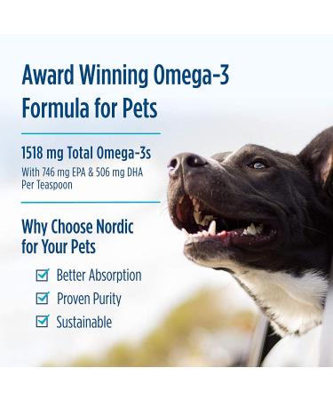 Nordic Naturals Omega-3 Pet Oil 8 fl oz - Omega Fatty Acids for Dogs & Cats - Buy Online on GoSupps.com