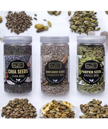 J J Crunch N Munch ChiaSun Pump Fusion Seed Combo of Chia Seeds Pumpkin Seeds and Sunflower Seeds (Pack of 3) - Buy Online on GoSupps.com