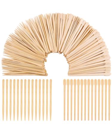 Aneco 800 Pieces Wood Wax Applicator Sticks Wax Spatulas Small Wood Spatulas Applicator for Hair Eyebrow Removal, 2 Style