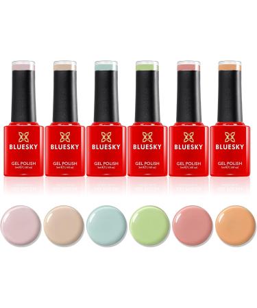 Bluesky Gel Nail Polish Set - Spring 2023 6 x 5 ml Gel Nail Polishes Pink Blue Nude Green Pastel Purple Coral (Requires Curing Under UV/LED Lamp) Multi 30 ml (Pack of 1) - Buy Online on GoSupps.com