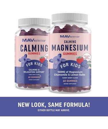 Kids Magnesium Calming Gummies | Natural Relaxation Aid with Chamomile & Lemon Balm | Gluten-Free & Non-GMO | 60 Count - Buy Online on GoSupps.com