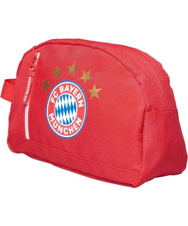FC Bayern Munich Toiletry Bag | Red Wash Bag | Official Merchandise for Fans - Buy Online on GoSupps.com