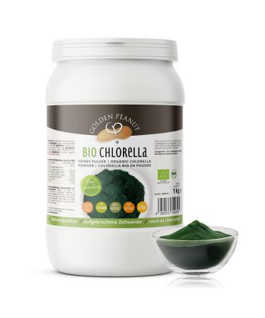 Golden Peanut Chlorella 1 kg of powder bio-chlorella powder cell walls broken 100% raw food quality green smoothies EU- ko standard - Buy Online on GoSupps.com