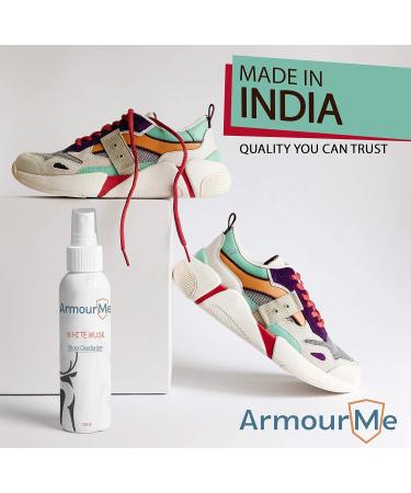 ArmourMe Shoe Spray | Shoe Deodorizer | Shoe Spray Smell Eliminator for Shoes and Sandal | Men & Women Extra Strength Shoe Odor Eliminator | Socks Deodorize (White Musk) - Buy Online on GoSupps.com