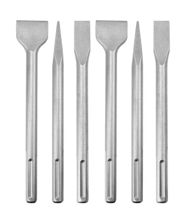 6-Piece SDS Max Chisel Set  CertBuy Concrete Drill Bit Set Rotary Hammer Bits Chisel Set Including Point Chisel  Flat Chisel and Scaling Chisel