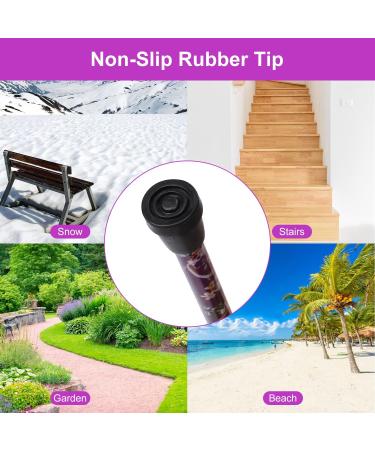 Supregear Folding Walking Stick - Adjustable & Lightweight Collapsible Walking Aid for Elderly - Purple Floral Design - Buy Online on GoSupps.com