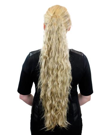 Very long voluminous ponytail hairpiece braid with kinky curls blonde medium blonde N838-24