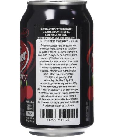 Dr Pepper Refreshing Cola Drink with Natural Cherry Extracts 350 g - Pack of 8 - Buy Online on GoSupps.com
