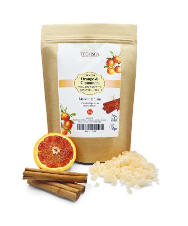 Techspa Orange and Cinnamon Paraffin Wax With Essential Oils Skin and Theraputic Treatment 1 kg Made in UK