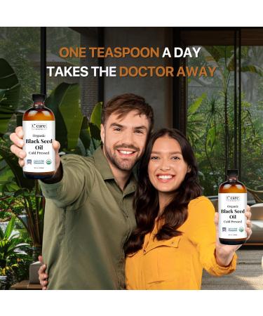 Black Seed Oil Organic Cold Pressed Unrefined Glass Bottle | USDA Certified Organic Black Cumin Seed Oil | High Thymoquinone Omega 3 6 9 | For Immune Support Joints Digestion Hair & Skin | 8 Fl oz 8 Fl Oz (Pack of 1) - Buy Online on GoSupps.com