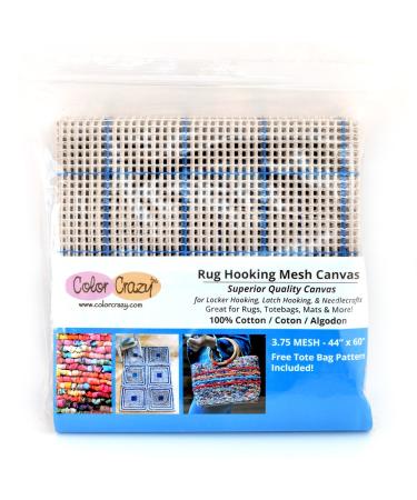 Color Crazy Rug Hooking Mesh Canvas - 3.75 Mesh (44" x 60") with Free Pattern